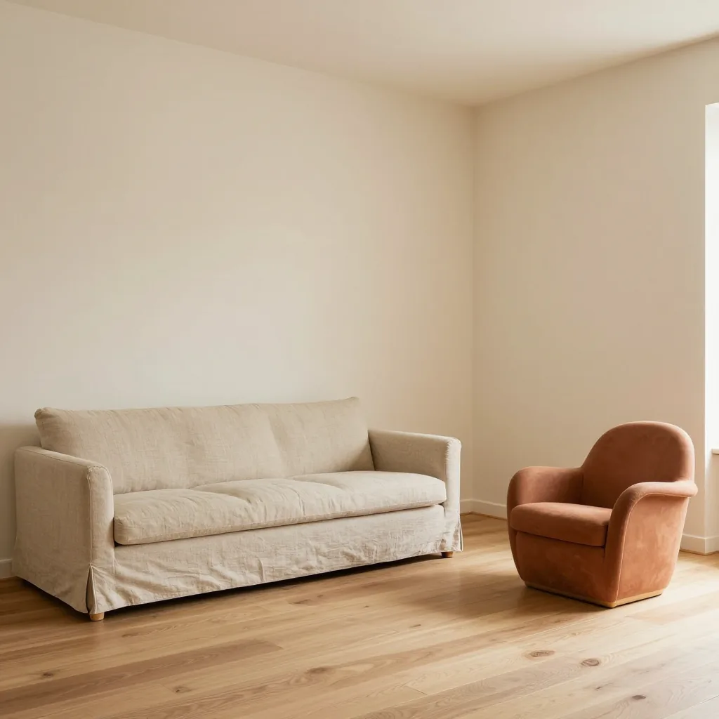 Original room with a terracotta armchair